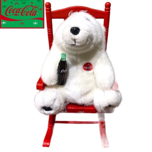 1998 Coca-Cola Animation Collection Polar Bear On Rocking Chair - Picture 1 of 16